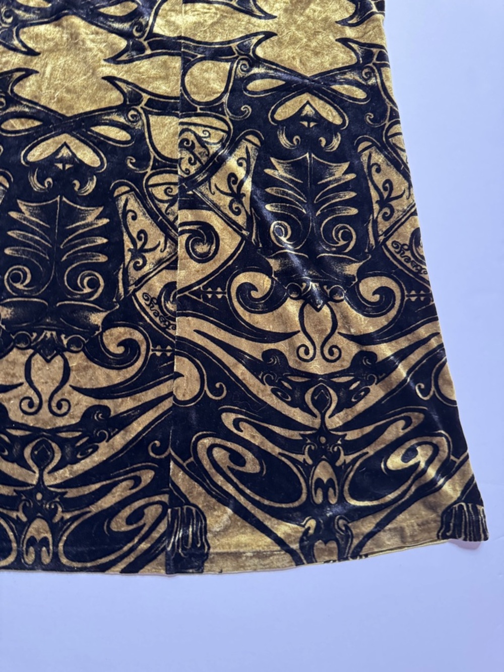 BETSEY JOHNSON Vintage 90's Velvet Frank for Betsey Tattoo Print A-Line Dress LG - Picture 11 of 12